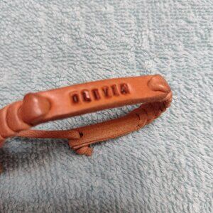 Olivia leather adjustable name bracelet